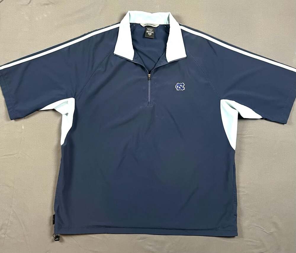 Levelwear Vintage Short Sleeve 1/4 Zip Windbreaker Pullover Navy Mens Large